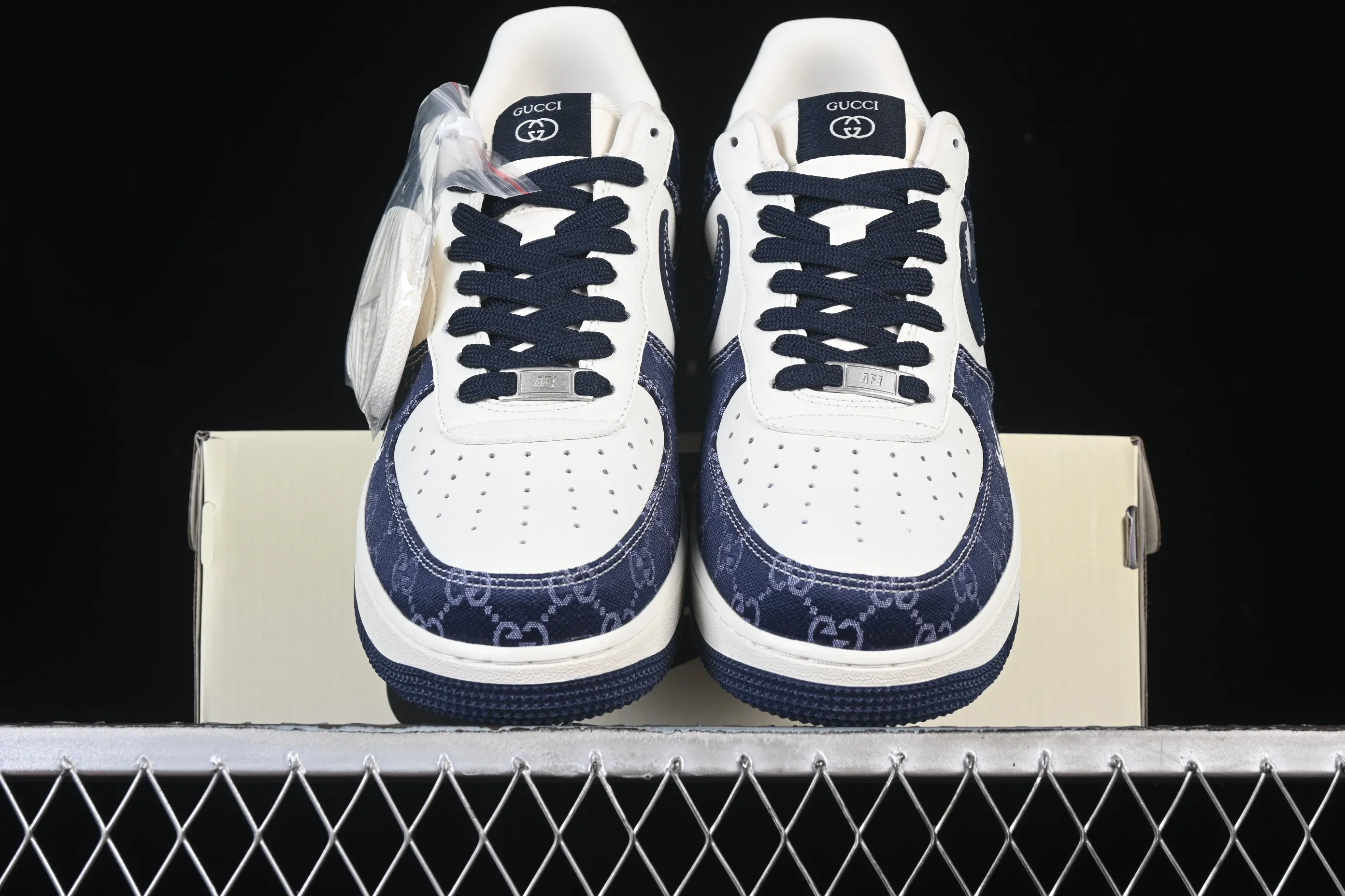 All categories Nk Air Force 1 Air Force series Nk Air Force 1 Low Air Force low-top Nike Air Force 1'07 Low Gucci joint navy blue denim Air Force 1 low-top casual sneakers SC0601-568